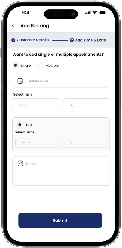Ziba Driver appointment booking screen