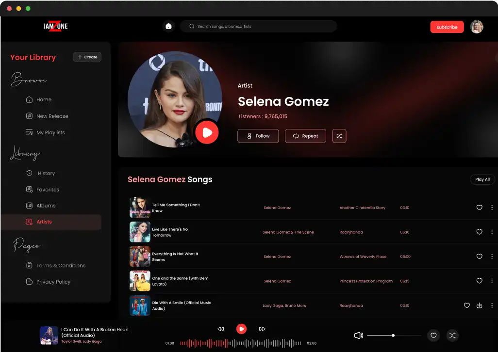 Artist Songs