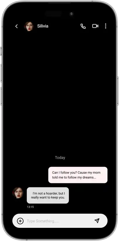 Private one-to-one chat conversation screen
