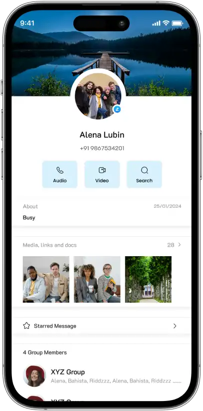 CoreX Messenger group details screen