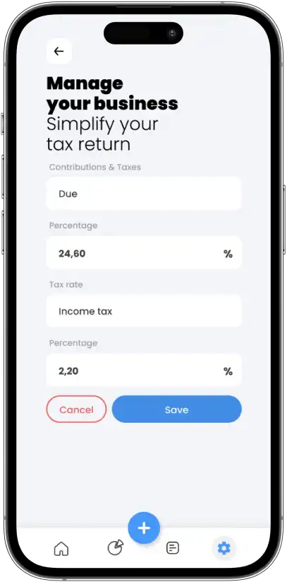 Earnify tax and contribution settings screen