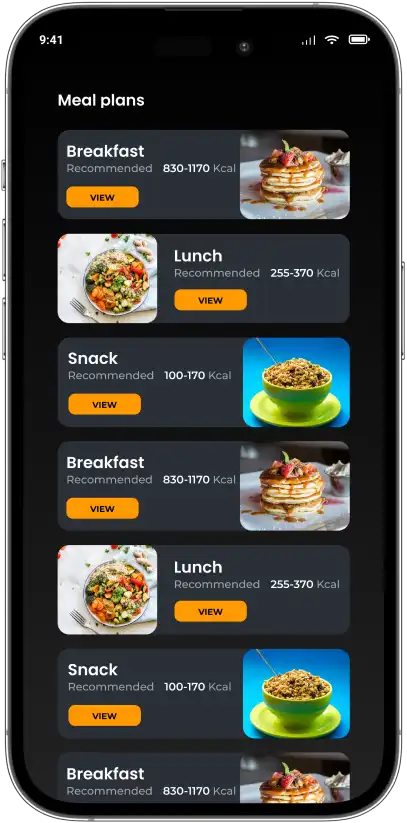Meal plans screen