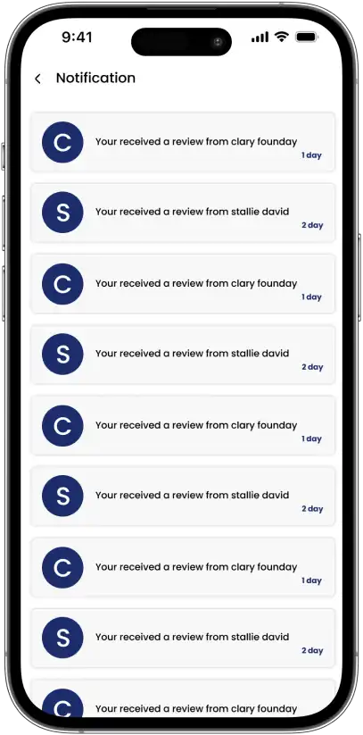 Ziba Driver app notifications screen
