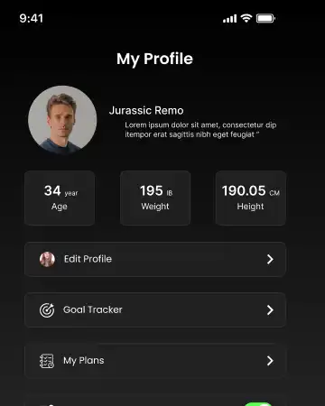 Fitness app goal tracker screen