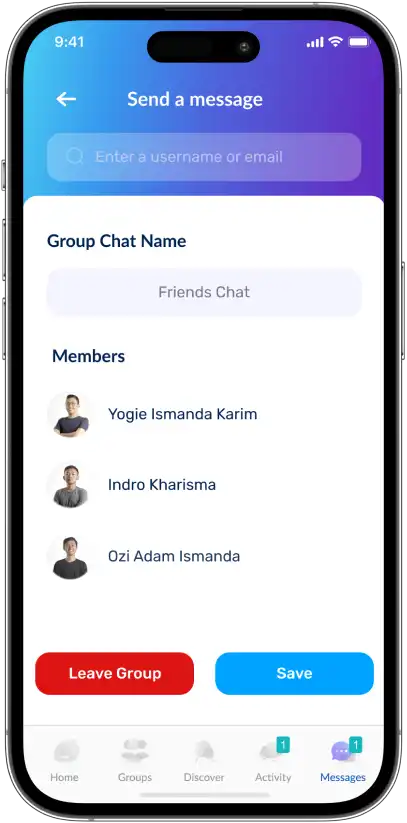 start new contact chat screen