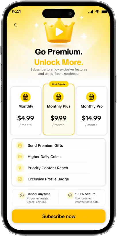 Pudym subscription screen