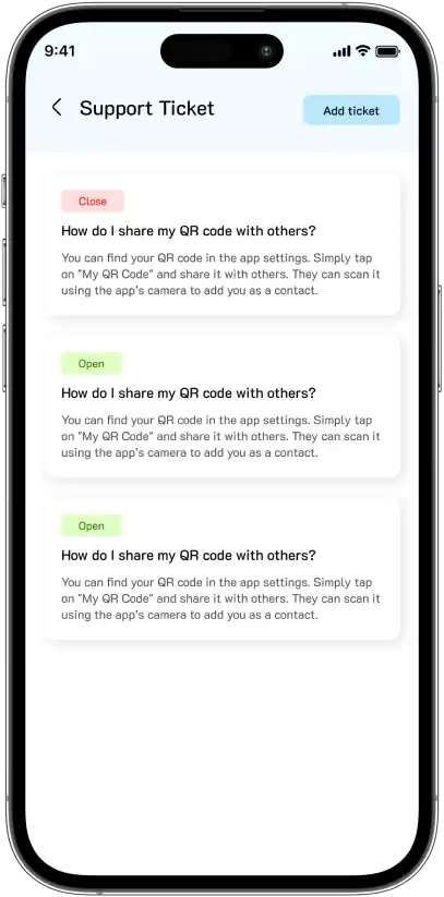 In-App Support Ticket Management