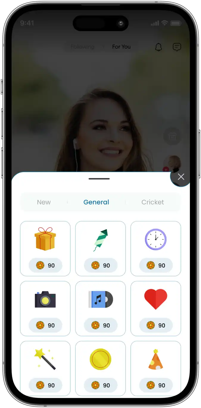 Video Streaming App UI with Virtual Gifts, Coins & Creator Monetization