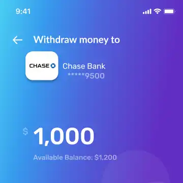 bank withdrawal app screen