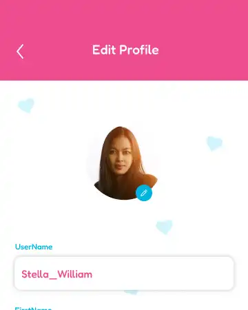 Mums profile editing screen
