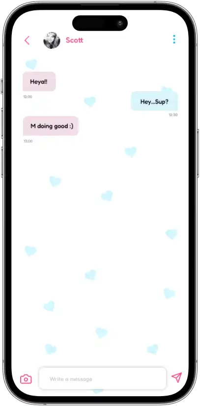 Mums one-to-one chat screen
